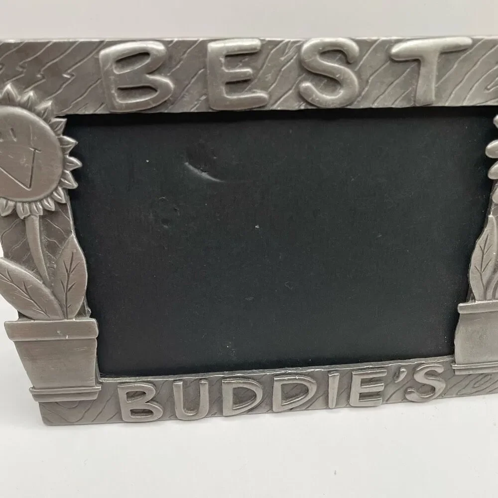 Best Buddies Pewter Metal Frame 6”w x 4”L Best Friends Photo Frame